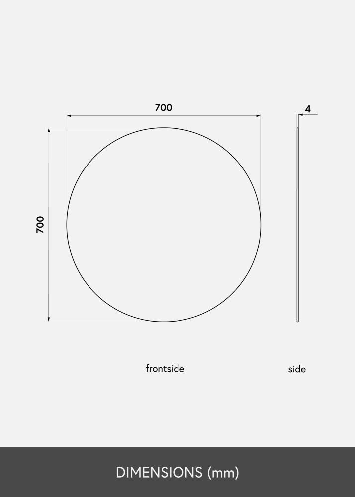 KAILA Rotund Oglindă 70 cm Ø