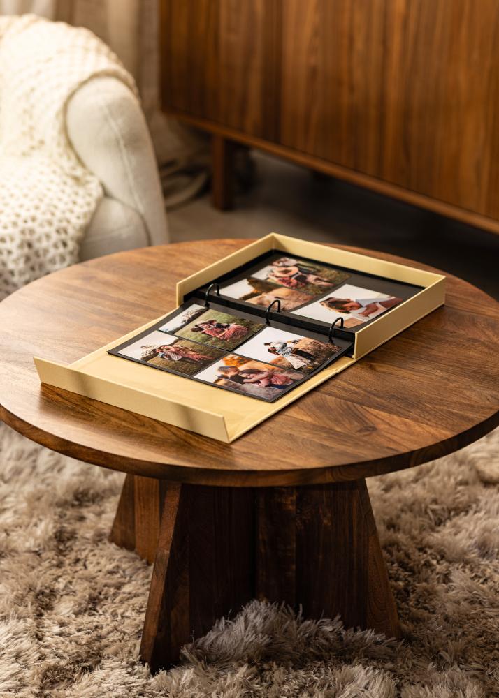 KAILA XOXO Yellow - Coffee Table Photo Album (60 Negre Pagini / 30 foi)