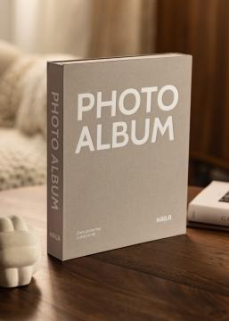 KAILA PHOTO Album Grey - Coffee Table Photo Album (60 Negre Pagini / 30 foi)