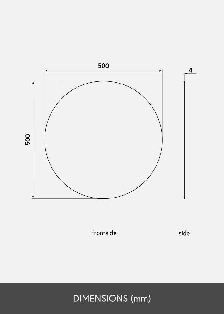 KAILA Rotund Oglindă 50 cm Ø