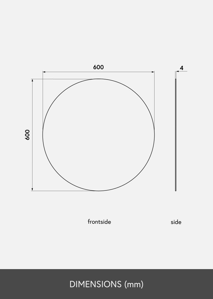 KAILA Rotund Oglindă 60 cm Ø