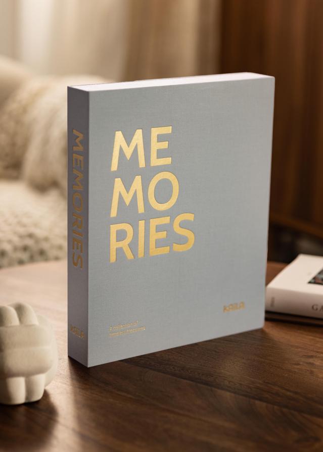 KAILA MEMORIES Grey - Coffee Table Photo Album (60 Negre Pagini / 30 foi)