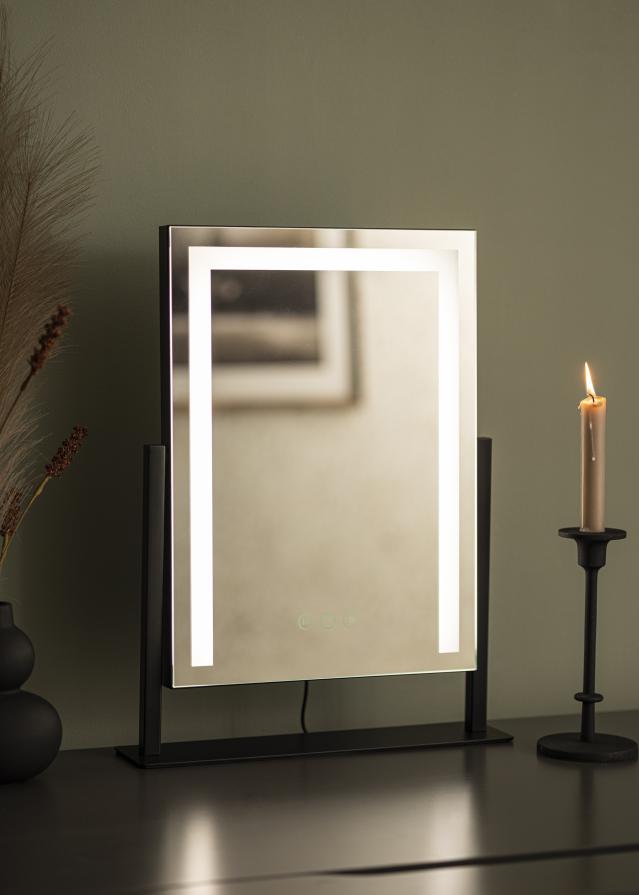 KAILA Oglindă pentru machiaj Stand LED Negru 30x41 cm