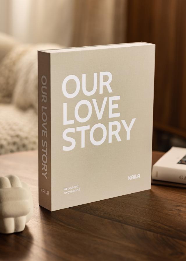 KAILA OUR LOVE STORY Grey - Coffee Table Photo Album (60 Negre Sidor)