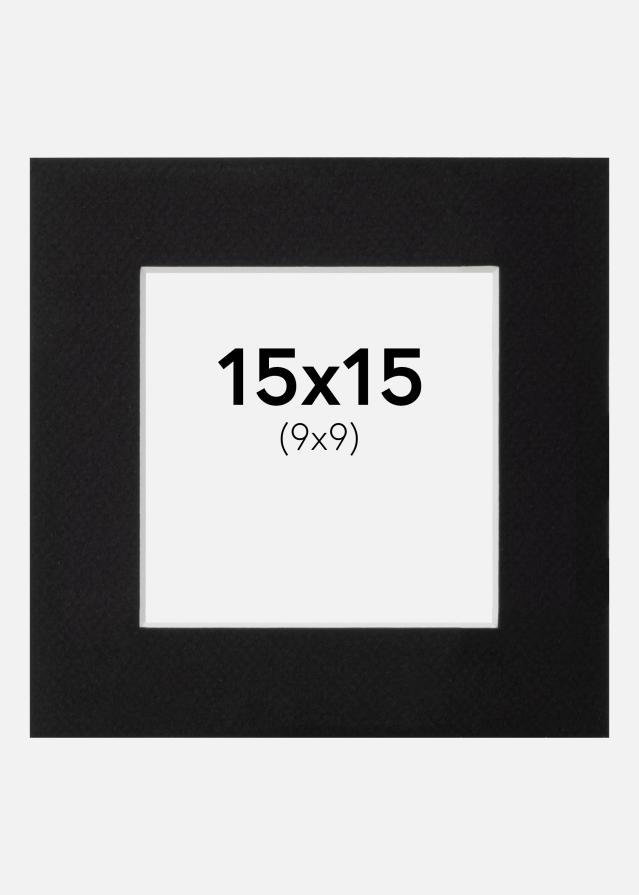 Paspartu Negru Standard Margine albă 15x15 cm (9x9)