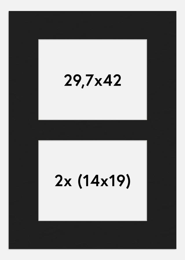 Paspartu Negru 29,7x42 cm - Colaj 2 Fotografii (14x19 cm)