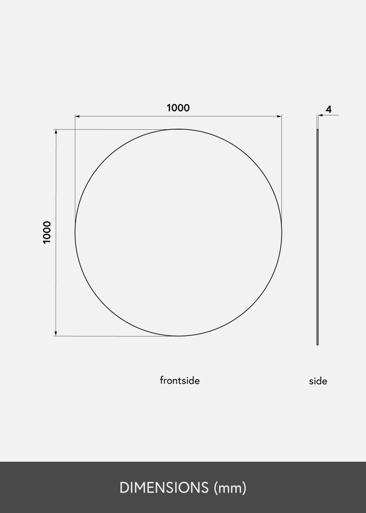 KAILA Rotund Oglindă 100 cm Ø