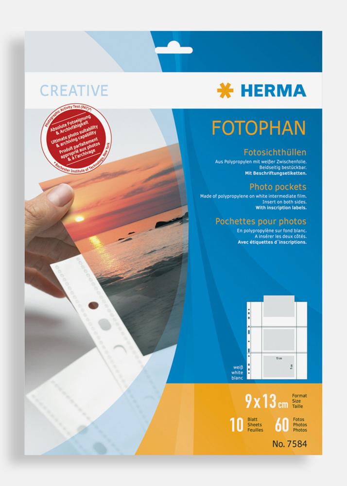 Herma Buzunare pentru fotografii 9x13 cm Orizontal - Set de 10 Albe