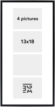 Edsbyn Ramă pentru colaj XV Negru - 4 Fotografii (13x18 cm)