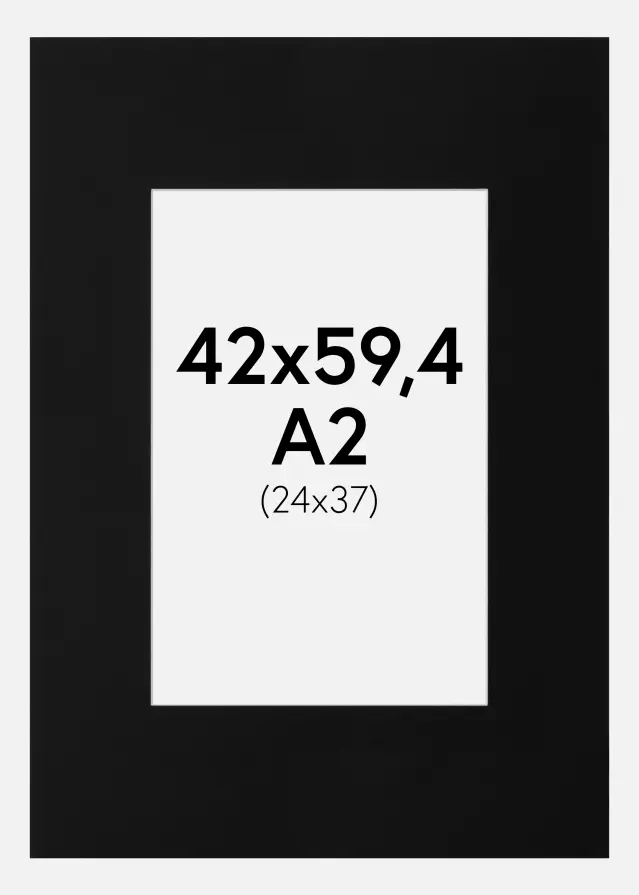 Paspartu Negru Standard Margine albă A2 42x59,4 cm (24x37)