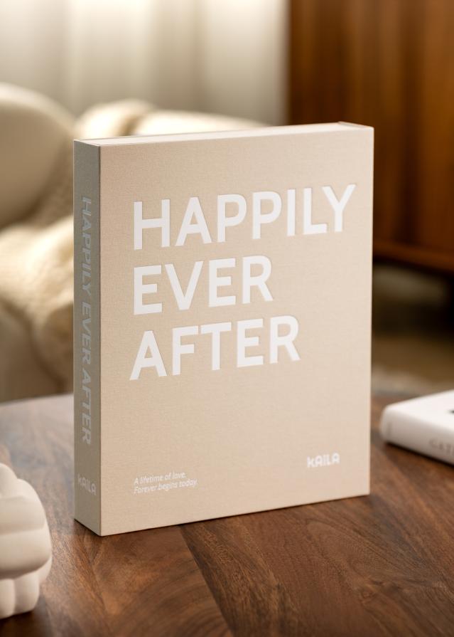 KAILA HAPPILY EVER AFTER Creme - Coffee Table Photo Album (60 Negre Sidor)