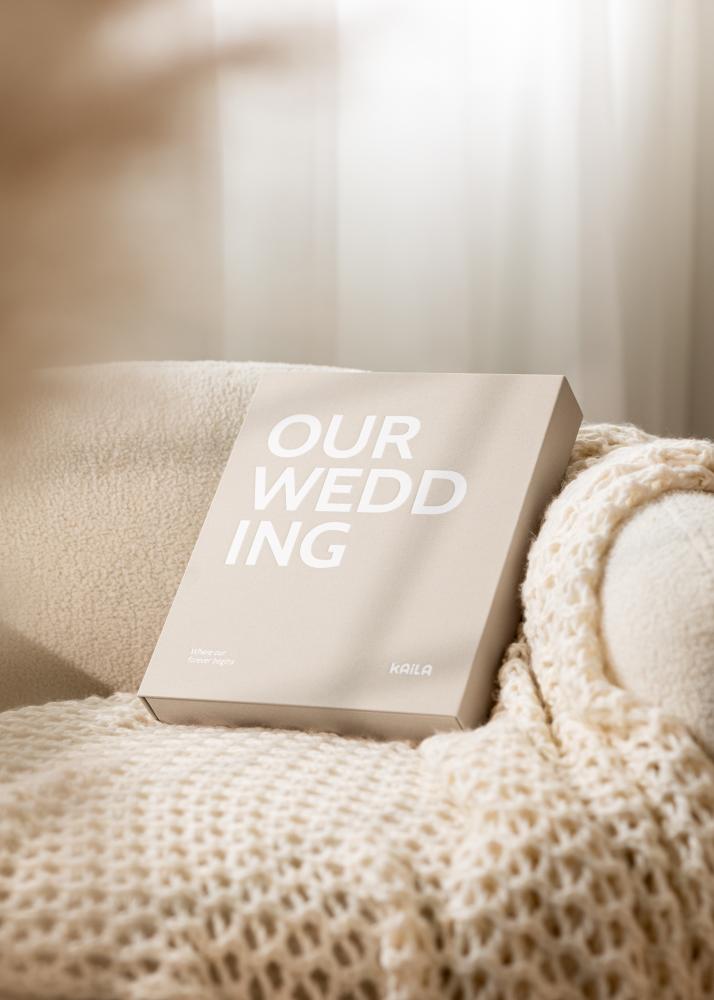 KAILA OUR WEDDING Creme - Coffee Table Photo Album (60 Negre Pagini / 30 foi)