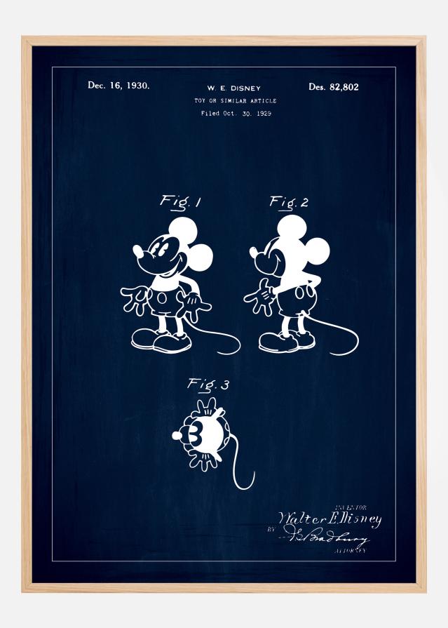 Schiță - Disney - Mickey Mouse - Albastru Poster