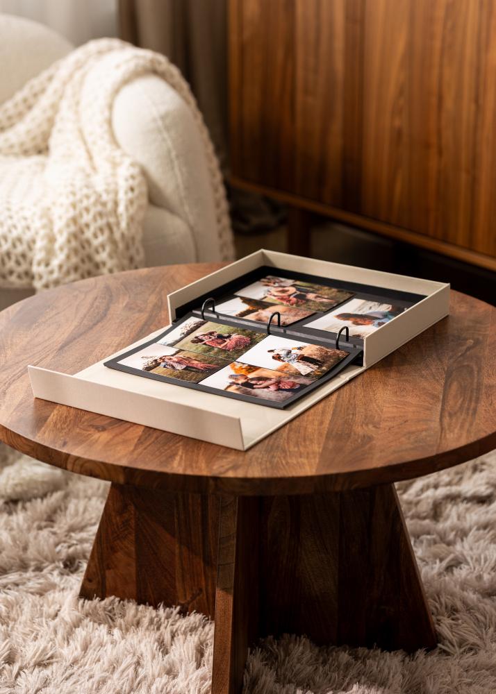 KAILA OUR WEDDING Creme - Coffee Table Photo Album (60 Negre Pagini / 30 foi)