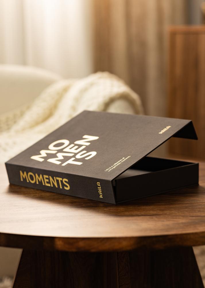 KAILA MOMENTS Black - Coffee Table Photo Album (60 Negre Pagini / 30 foi)