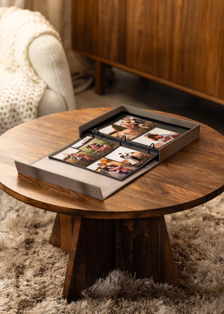 KAILA MOMENTS Grey - Coffee Table Photo Album (60 Negre Pagini / 30 foi)