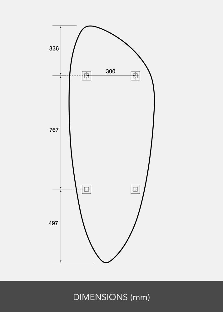 Oglindă Obelisk 160x57 cm