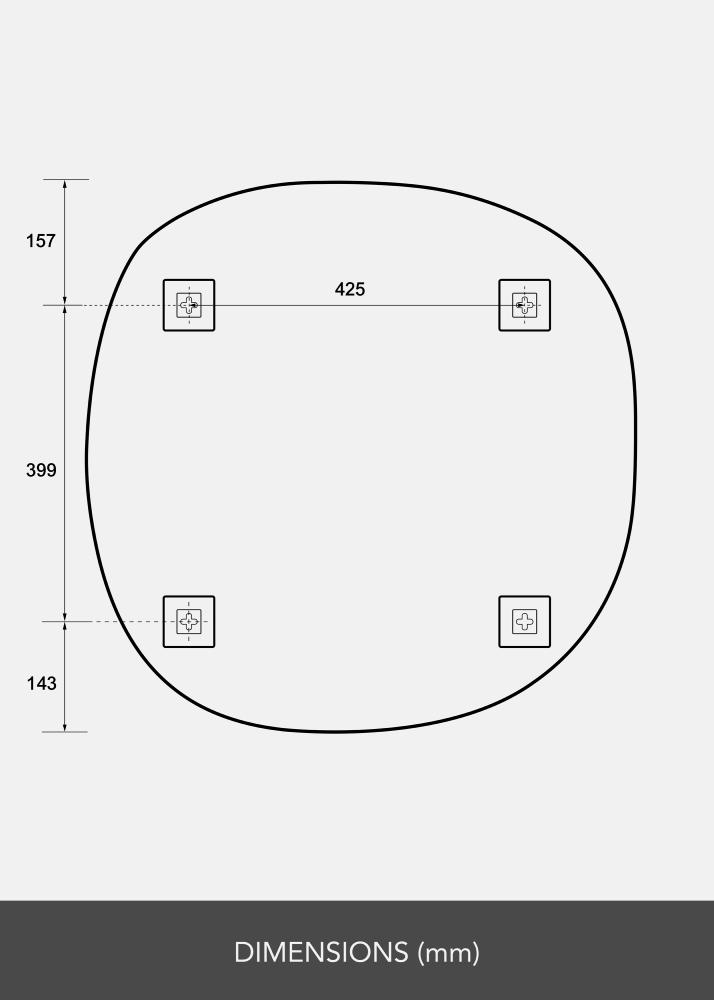 Oglindă Roundy I 70x70 cm