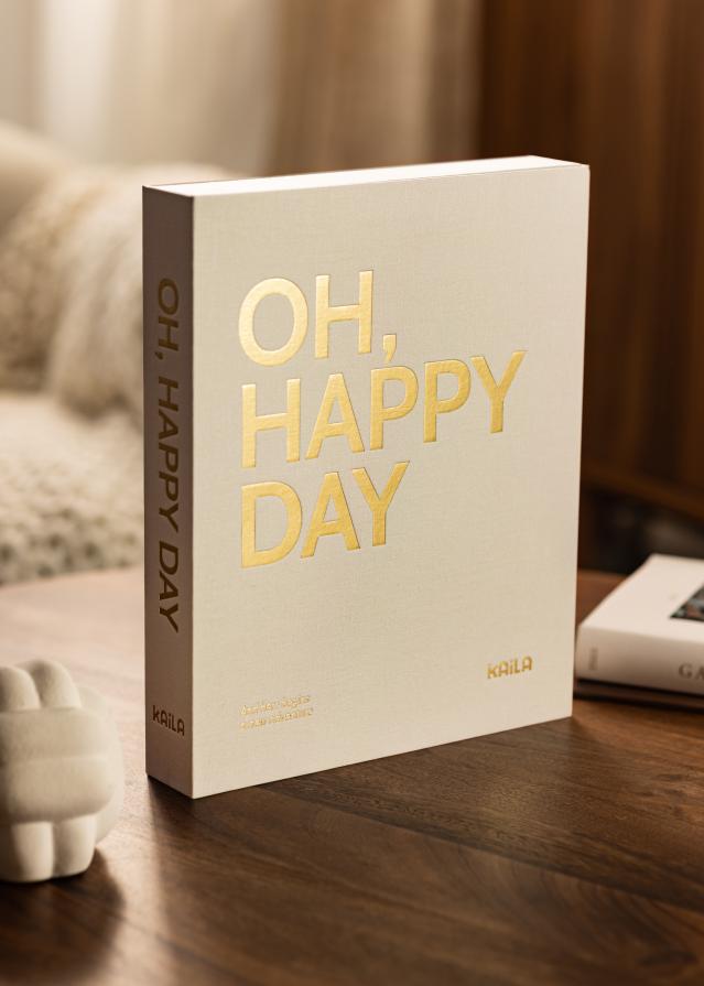 KAILA OH HAPPY DAY Creme - Coffee Table Photo Album (60 Negre Sidor)