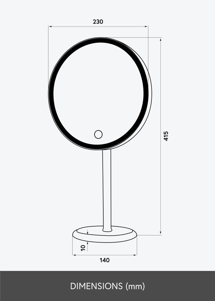 KAILA Oglindă pentru machiaj Pillar LED Magnifying 20 cm Ø