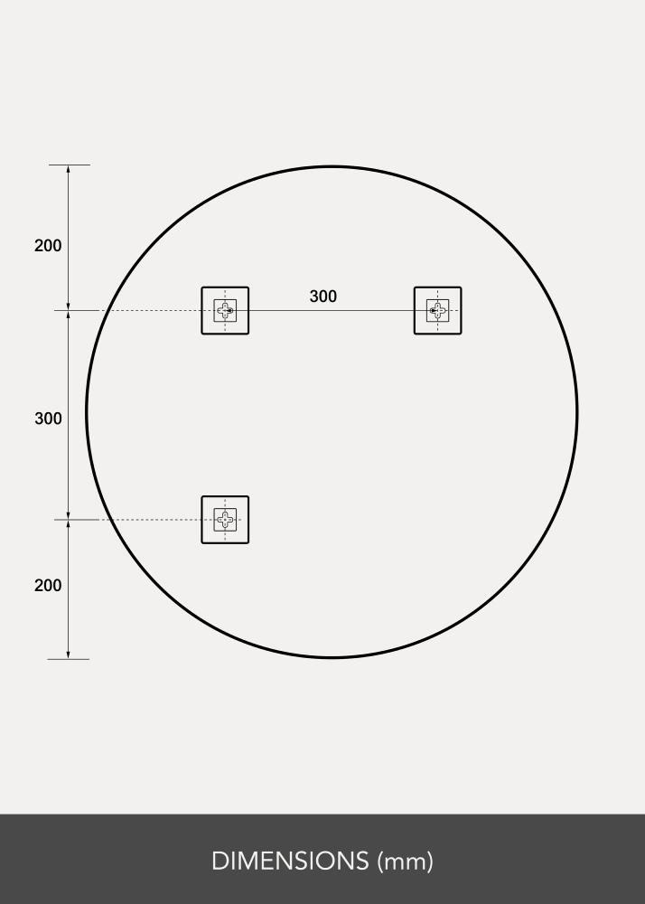 Rotund Oglindă 70 cm Ø