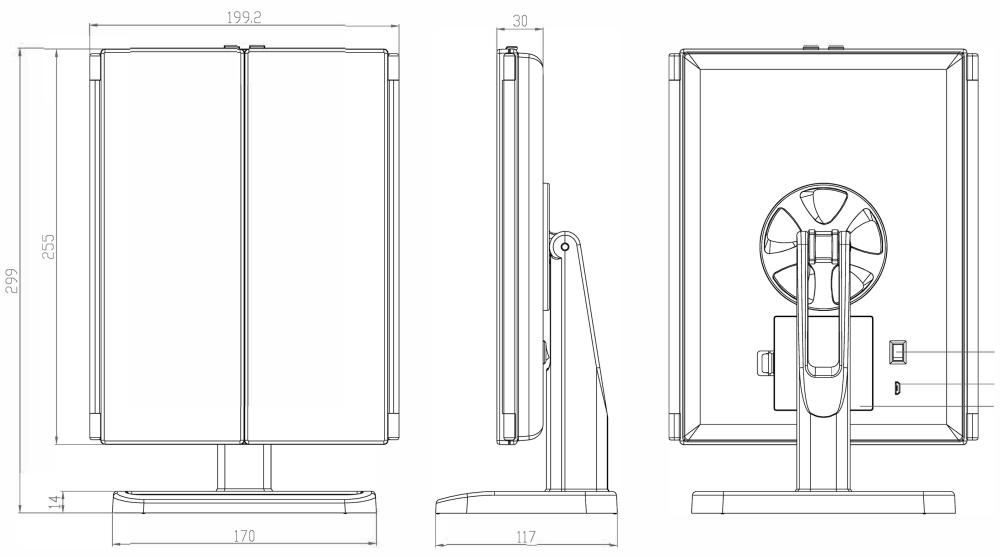 KAILA Oglindă pentru machiaj Fold II Alb - 38x25 cm