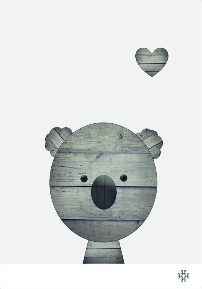 Wood koala Poster