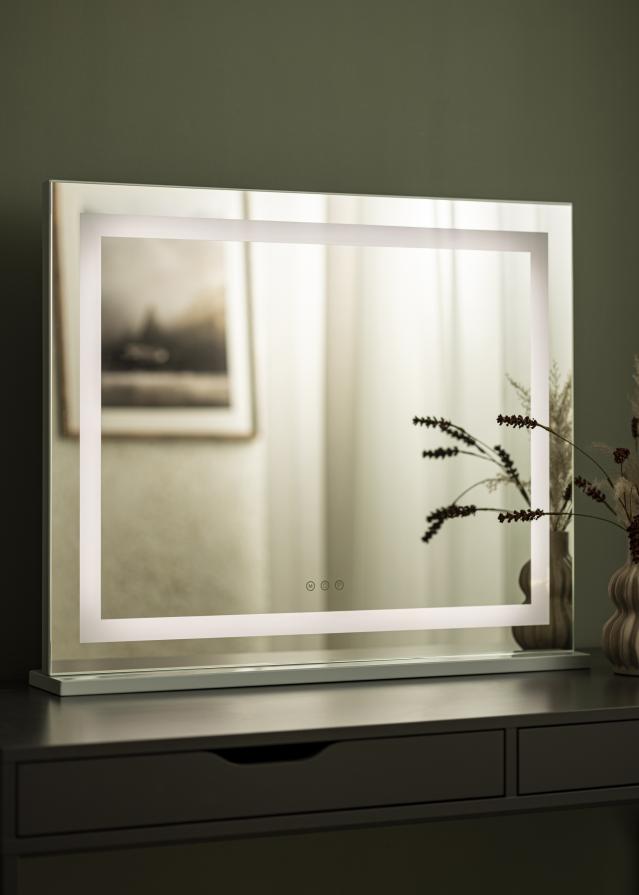 KAILA Oglindă pentru machiaj Vanity LED Alb 80x65 cm