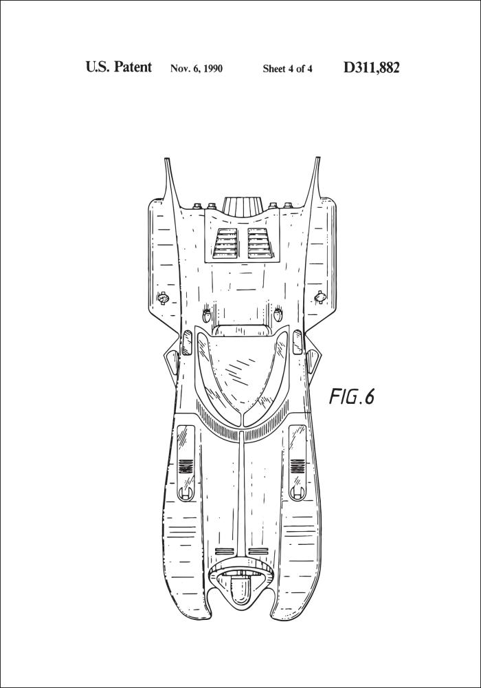 Schiță - Batman - Batmobile 1990 IIII Poster