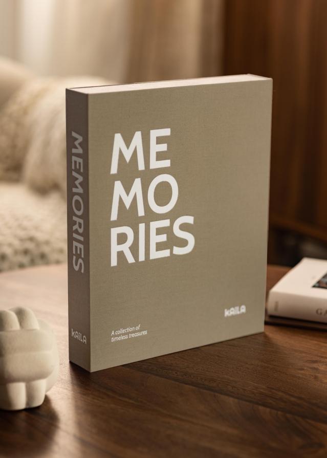 KAILA MEMORIES Grey/White - Coffee Table Photo Album (60 Negre Pagini / 30 foi)