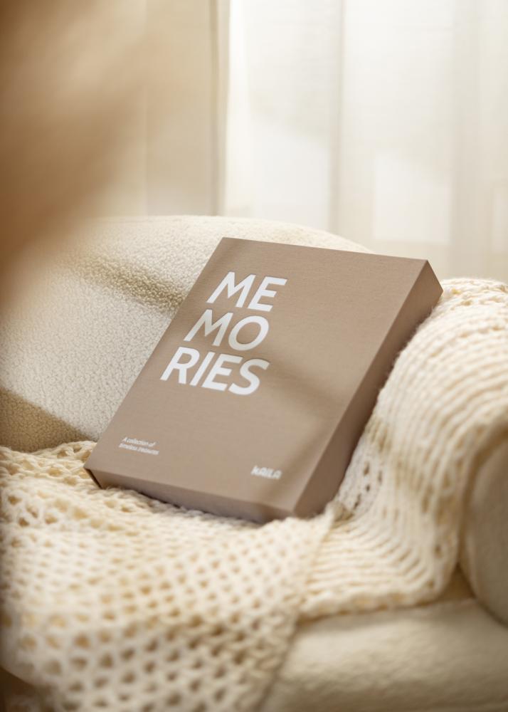 KAILA MEMORIES Grey/White - Coffee Table Photo Album (60 Negre Pagini / 30 foi)