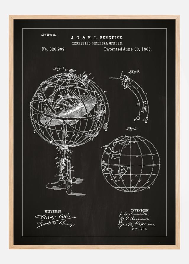 Schiță - Astronomic model - Negru Poster