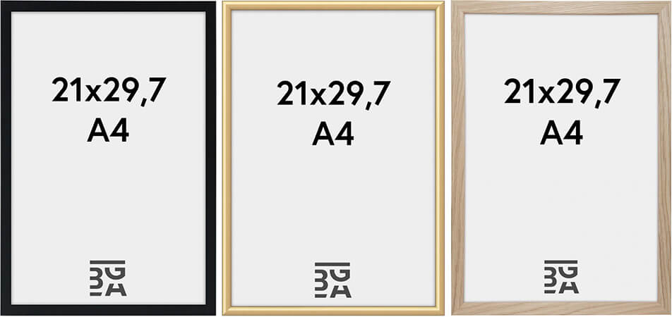 Ramă neagră pentru A4, ramă aurie pentru A4, ramă din lemn pentru A4