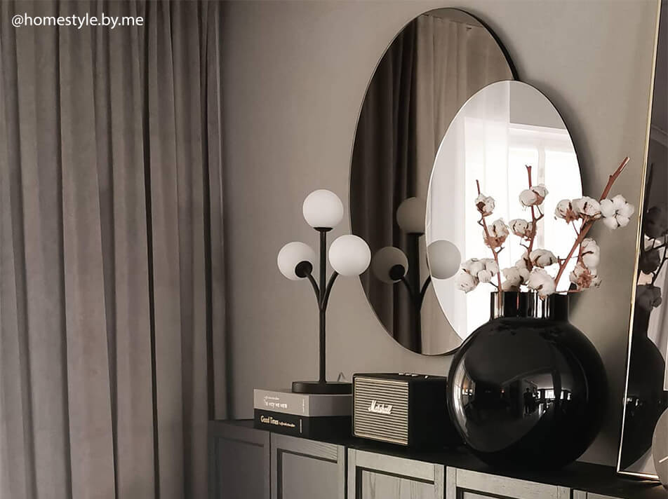 Oglindă cu sticlă colorată - decor modern - oglinzi rotunde suprapuse