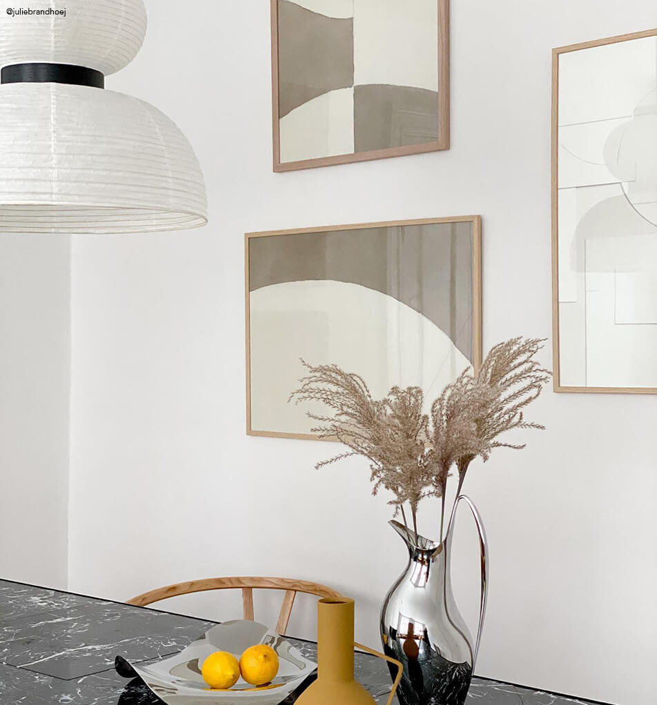 Tavelvägg kök - 3 ekramar med grafisk konst