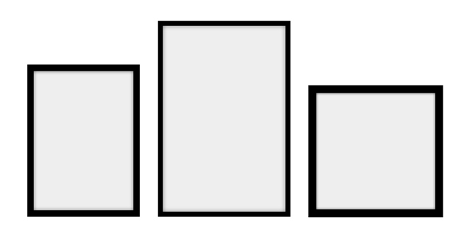 Perete de tablouri cu 3 imagini